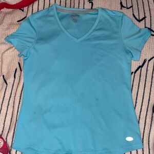 Reel Legends Women's Light Blue V-Neck Short Sleeve Tee